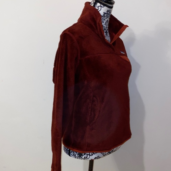 Vintage Patagonia Women's Synchilla Re-Tool Snap T Pullover Size Small Dark Ruby - Picture 9 of 13
